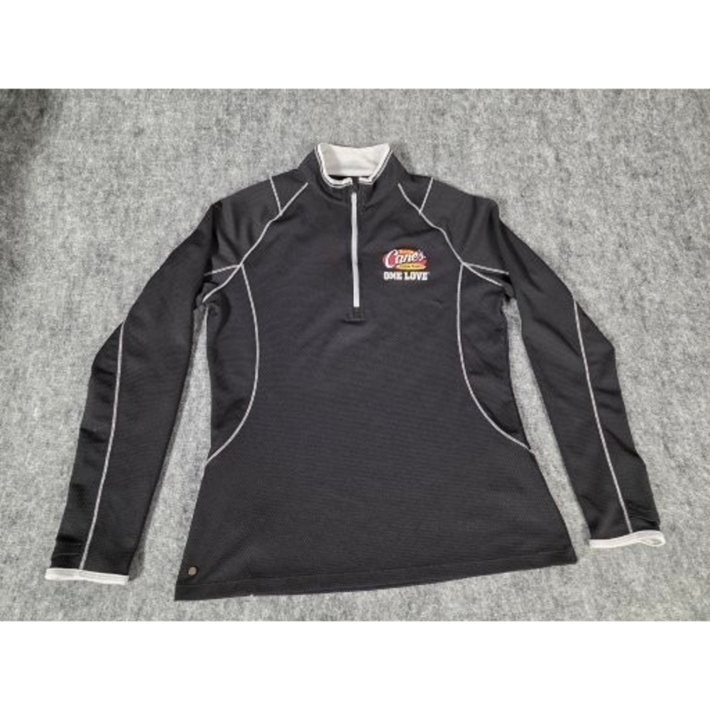 Womens Pullover M Black 1/4 Zip Raising Canes One Love Fast Food Promo Elevate